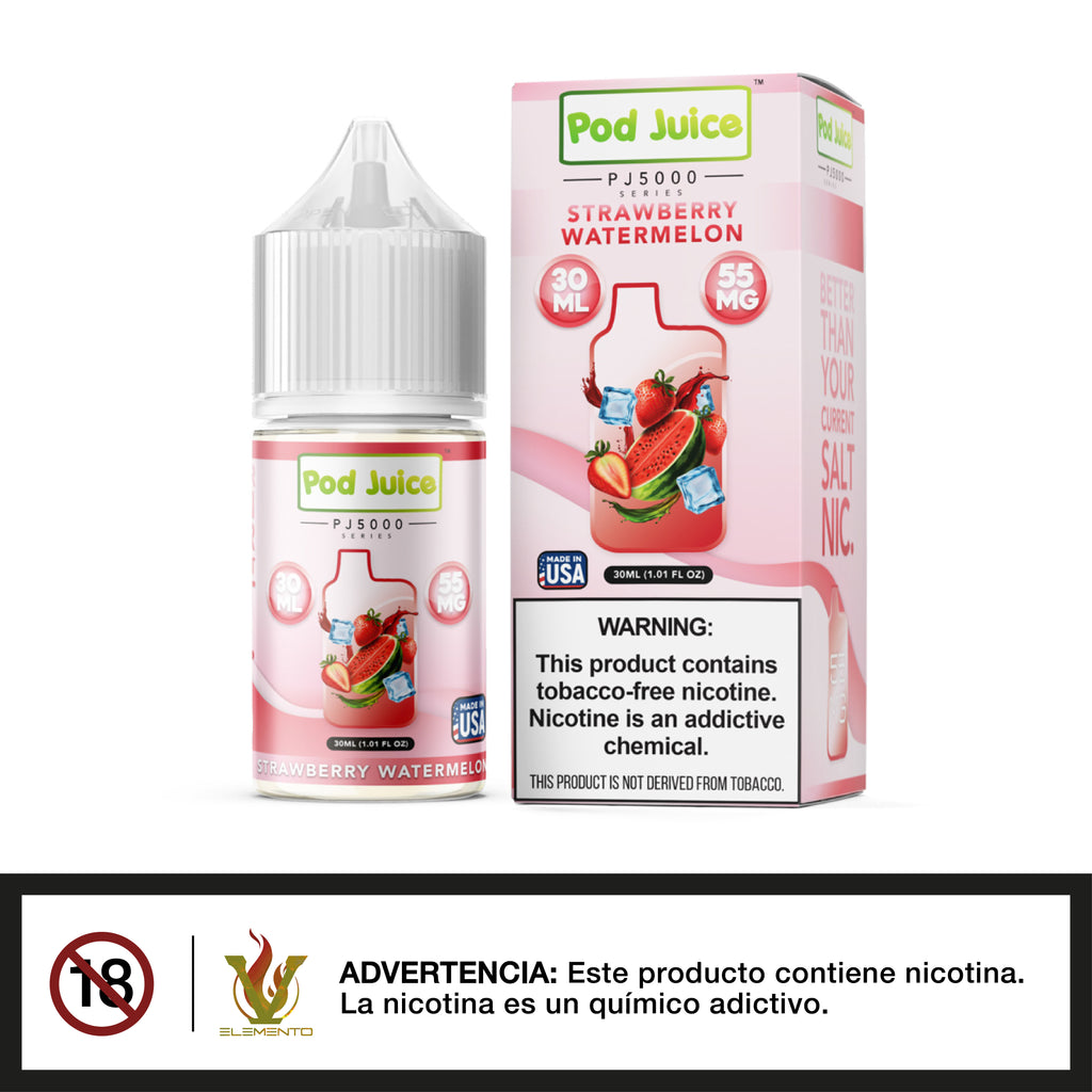 Pod Juice Salt PJ 5000 Series - Strawberry Watermelon 30ml - Quinto Elemento Vap