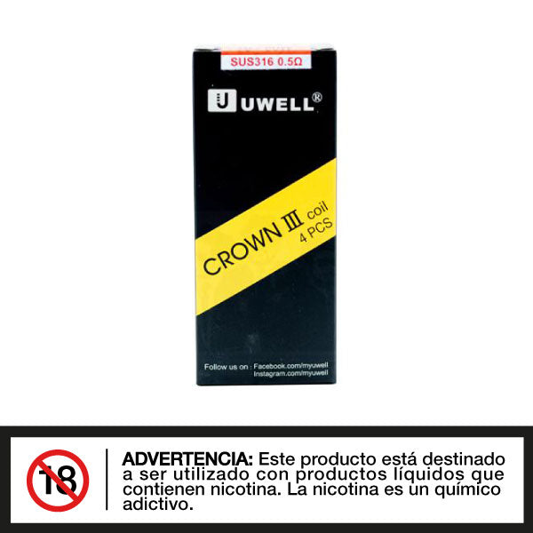 Uwell Crown 3III - Coil de Repuesto 4 Unidades - Tienda de Vapeo Quinto Elemento Vap